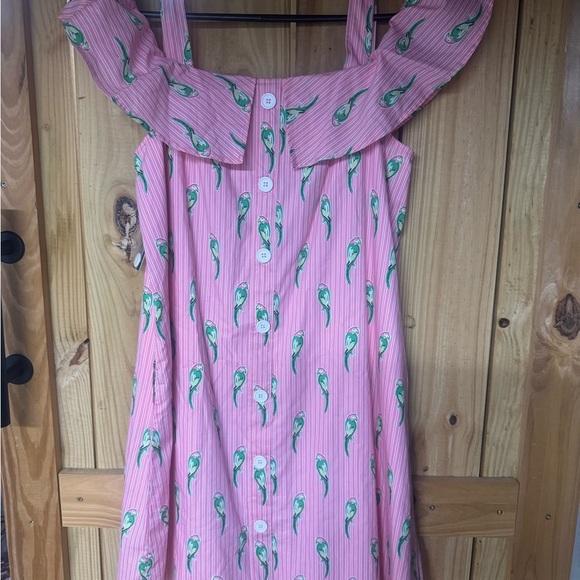 Crown & Ivy Pink Dress with Parrot Pattern - Picture 4 of 4